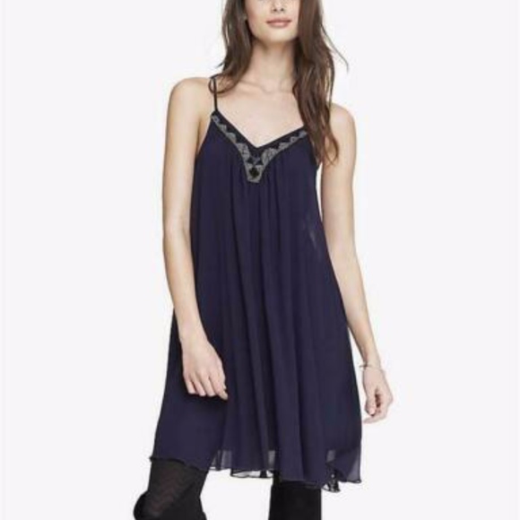 NWT • Express • Purple Flowy Trapeze Party Dress - Picture 2 of 5